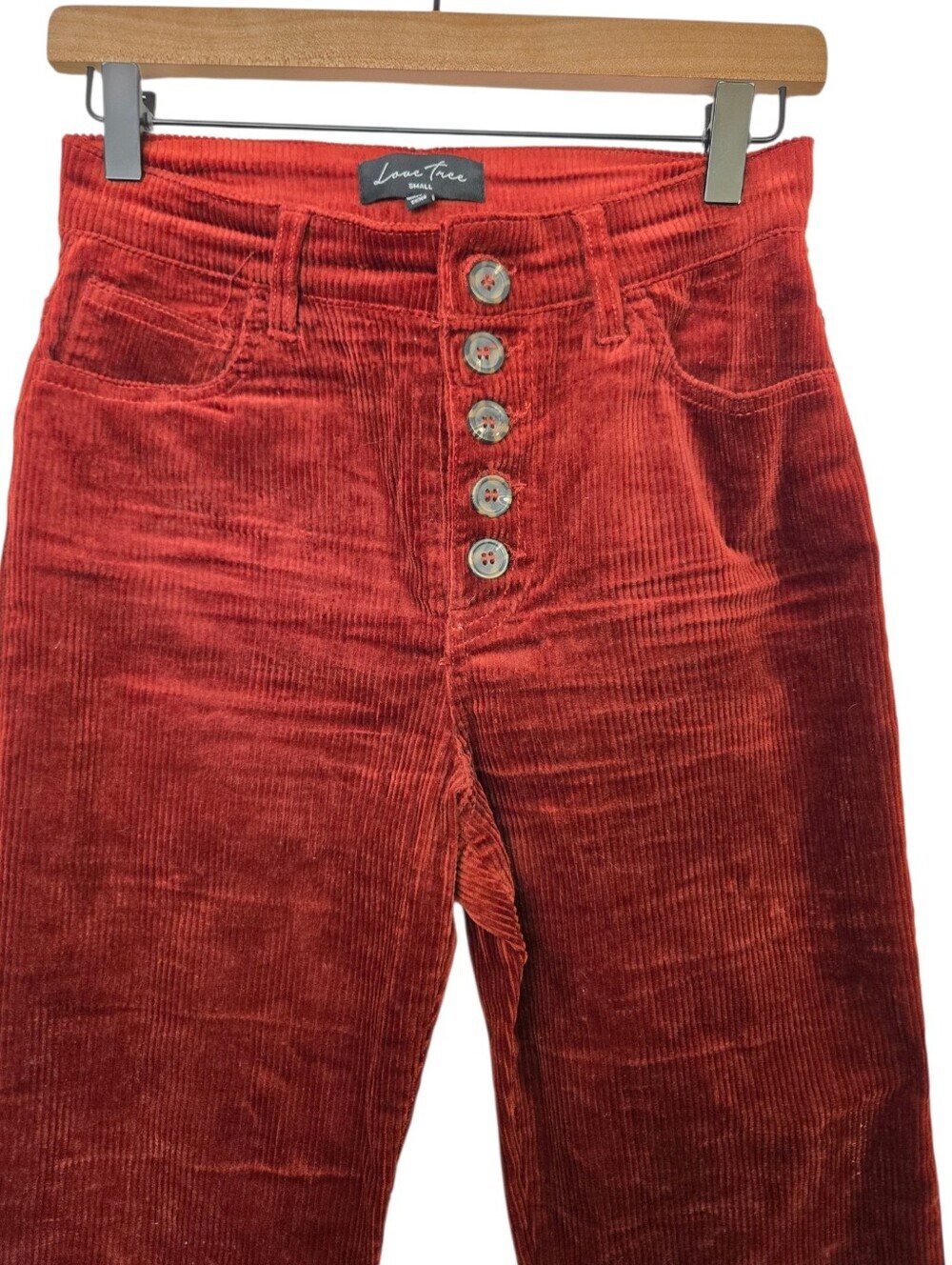 ✨🍂 Love Tree Rust Corduroy High Rise Button Fly Pants 🍂✨ - Picture 5 of 5